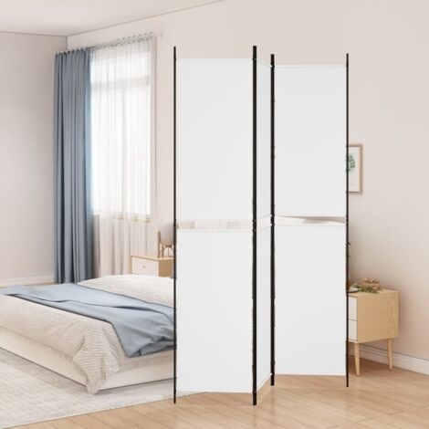 3-tlg. Paravent Weiß 150x220 cm Stoff vidaXL