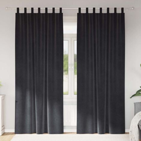 vidaXL  Blackout Curtains  2 pcs Dark Grey 140 x 245 cm Velvet