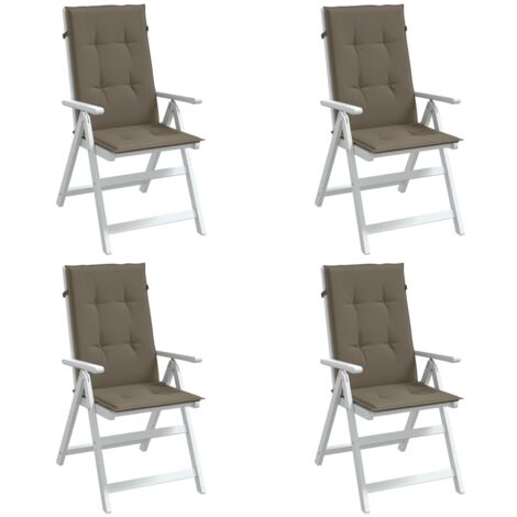 vidaXL Highback Chair Cushions 4 pcs Melange Taupe 120x50x4 cm Fabric