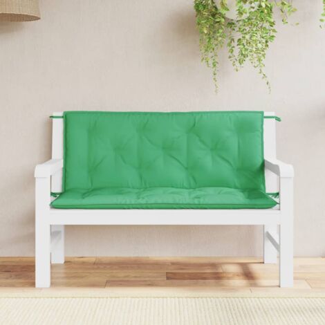 vidaXL Gartenbankkissen Set von 2 grün 120x50x7 cm Oxford-Gewebe