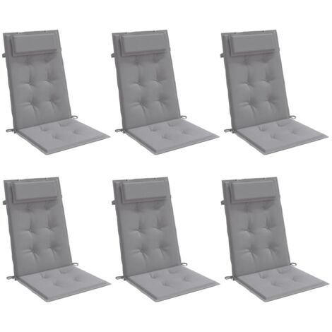 Hochlehner-Auflagen 6 Stk. Grau Oxford-Gewebe vidaXL