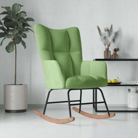 vidaXL Rocking Chair Light Green Velvet