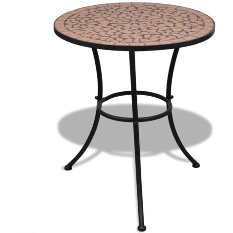 vidaXL Bistro-Tisch Terrakotta 60 cm Mosaik