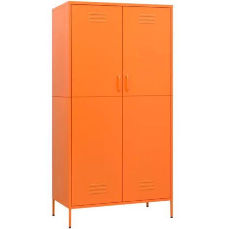 vidaXL Wardrobe Orange 90x50x180 cm Steel