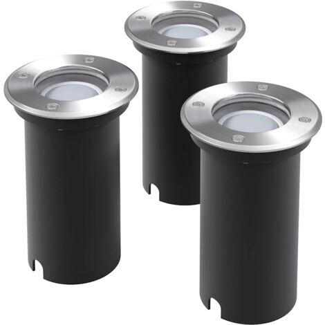 vidaXL LED-Bodeneinbaustrahler 3 Stk. Outdoor Rund