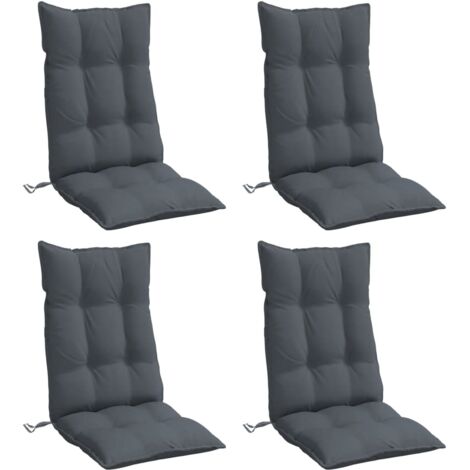 vidaXL Highback Chair Cushions 4 pcs Anthracite Oxford Fabric