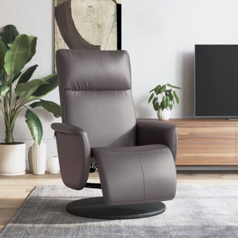 Relaxsessel mit Fußteil Grau Kunstleder vidaXL72634