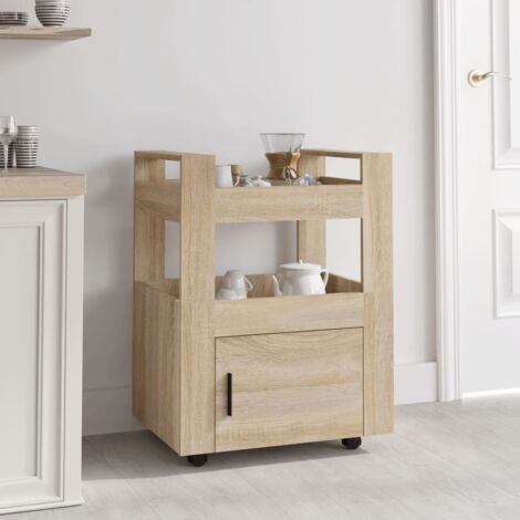 vidaXL Küchenwagen Sonoma-Eiche 60x45x80 cm Holzwerkstoff