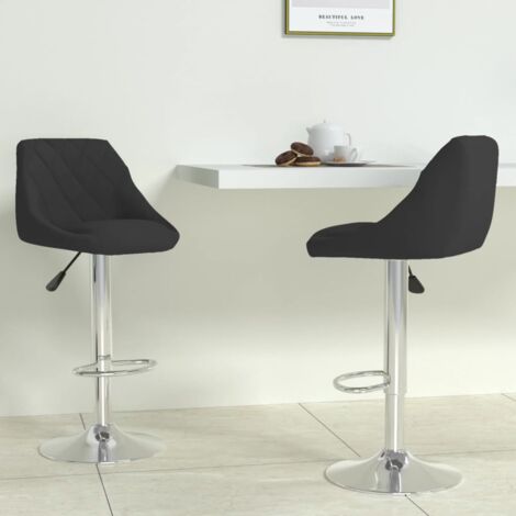 Barhocker Set von 2 schwarz Samt
