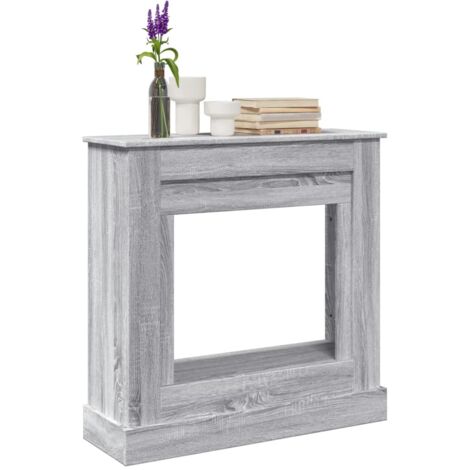 vidaXL Kaminumrandung Grau Sonoma 90x30x90 cm Holzwerkstoff