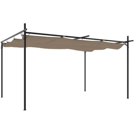 Pergola mit Schiebedach Taupe 395x292x230 cm vidaXL