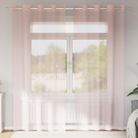 Voile Vorhänge mit Ösen 2 Stk. Hellrosa 140x245 cm vidaXL