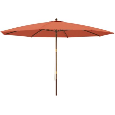 Sonnenschirm mit Holzmast Terrakotta 400x273 cm vidaXL (1/5)