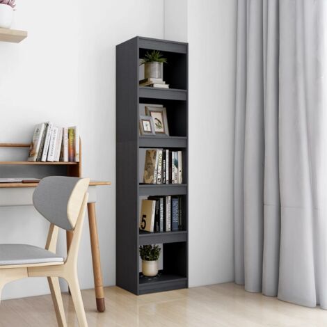 vidaXL Bücherregal Grau 40x30x167,5 cm Massivholz