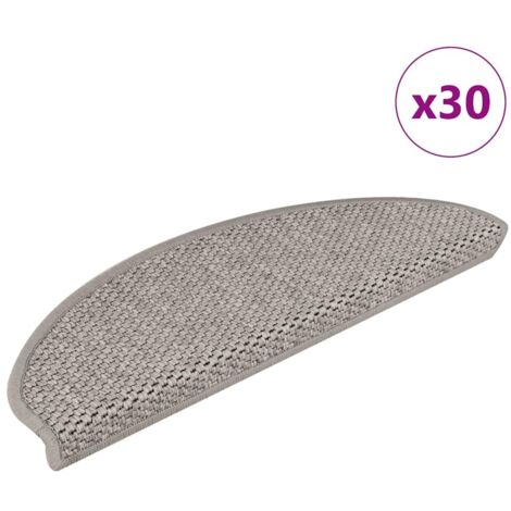 Stufenmatten Selbstklebend Sisal-Optik 30Stk. 65x21x4cm Silbern vidaXL