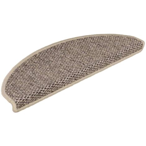 vidaXL Stair Mats Self-adhesive Sisal-Look 15 pcs 65x21x4 cm Dark Beige