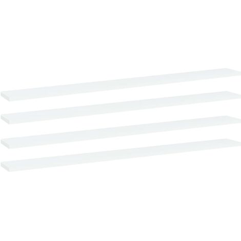 vidaXL Bookshelf Boards 4 pcs White 100x10x1.5 cm Engineered Wood