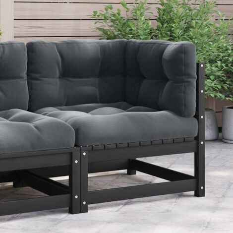 Ecksofa für den Garten mit Anthrazit-Kissen aus massivem Kiefernholz