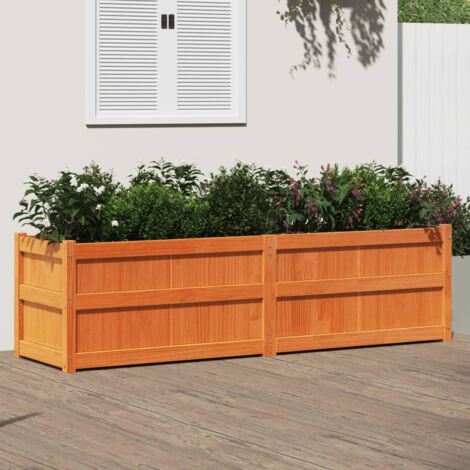 vidaXL Pflanzkübel Wachsbraun 180x50x50 cm aus massivem Kiefernholz
