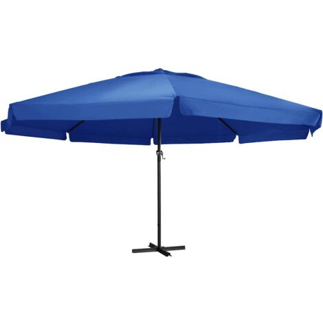 vidaXL Garden Parasol with Aluminium Pole 600 cm Azure Blue