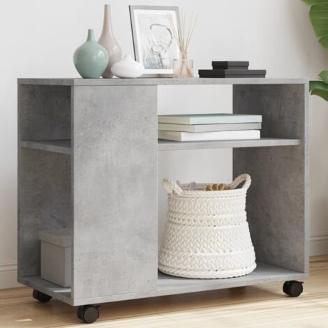 Beistelltisch mit Rollen Betongrau 70x35x60 cm Holzwerkstoff vidaXL