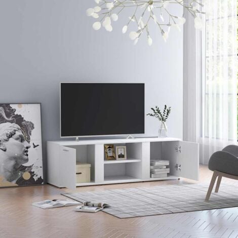 Mueble de TV madera contrachapada blanco 120x34x37 cm vidaXL