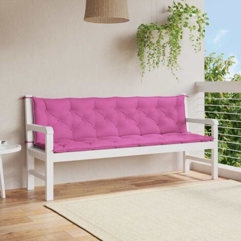 vidaXL Gartenbankkissen Set von 2 rosa 200x50x7 cm Stoff