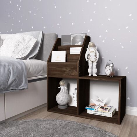 vidaXL Children Magazine Rack Smoked Oak 71x30x78,5 cm Engineered Wood