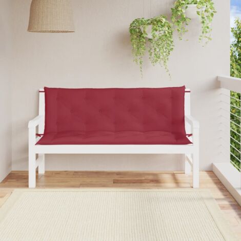 Gartenbankkissen Set von 2 Bordeaux Rot Oxford-Gewebe