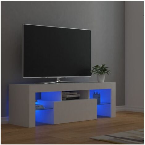 vidaXL TV Cabinet with LED Lights White 120x35x40 cm