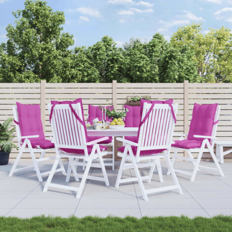 vidaXL Highback Chair Cushions 6 pcs Pink Oxford Fabric