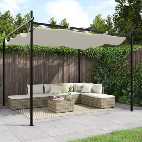 Pergola mit Schiebedach Creme 295x292x230 cm vidaXL