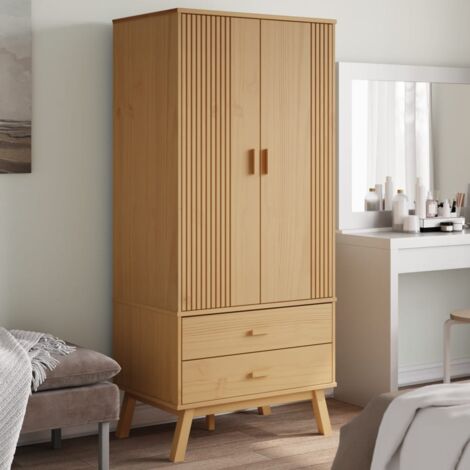 vidaXL Kleiderschrank OLDEN Braun 76,5x53x172 cm Massivholz Kiefer