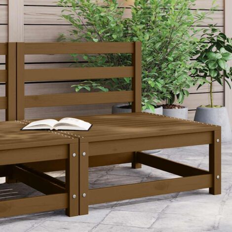 Zentraler Garten-Couch in Honigbraun aus massivem Kiefernholz