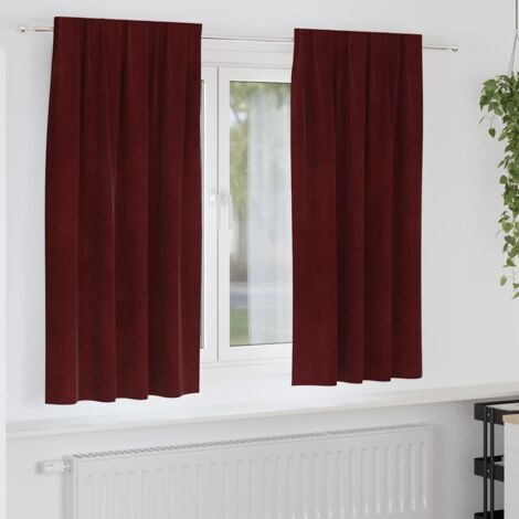 Vorhänge 2 pcs Weinrot 140 x 175 cm Samt vidaXL