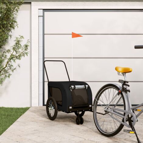 vidaXL Pet Bike Trailer Black Oxford Fabric and Iron (1/5)