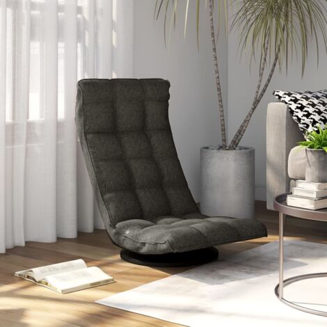 vidaXL Swivel Floor Chair Dark Grey Fabric (1/5)