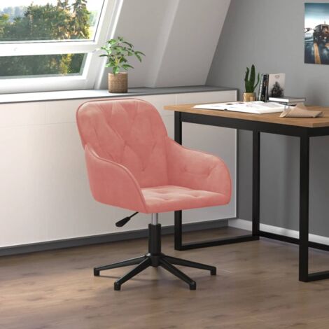 vidaXL Swivel Office Chair Pink Velvet