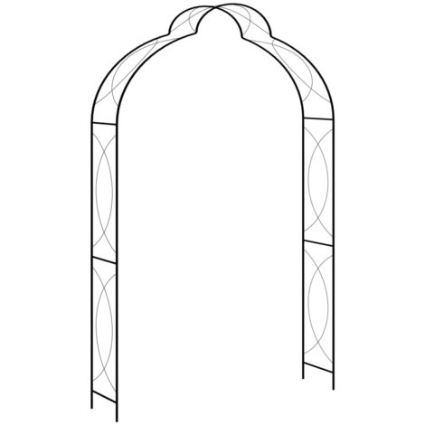 vidaXL Garden Arch Black 150x34x240 cm Iron