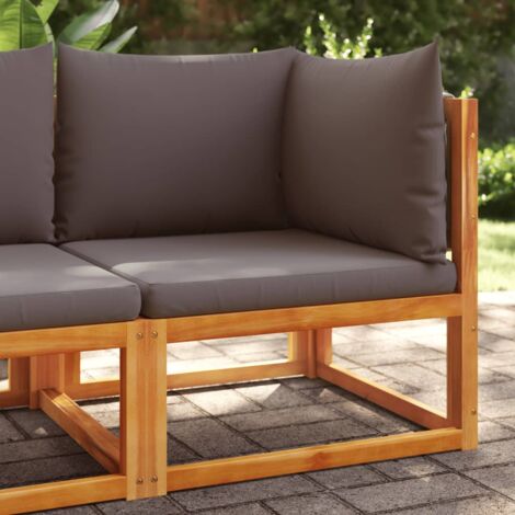 vidaXL Garden Sofa Corner with Cushions Wood Acacia&Rope