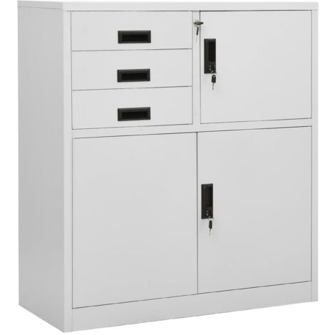 vidaXL Büroschrank Hellgrau 90x40x102 cm Stahl