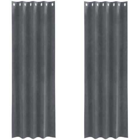 vidaXL Blackout Curtains 2 pcs Light Grey 140 x 225 cm Velvet