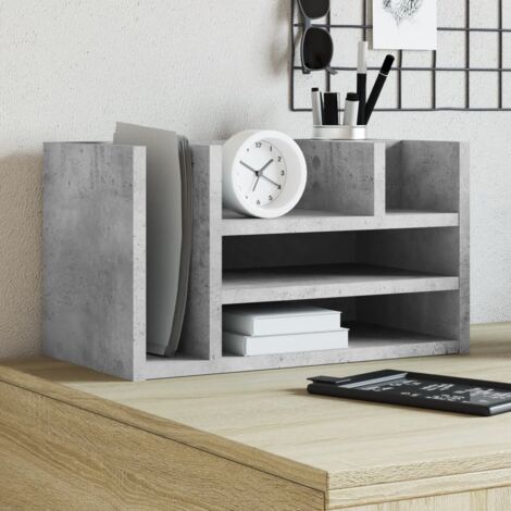 vidaXL Desk Organiser Concrete Grey 44,5x24x25 cm Engineered Wood