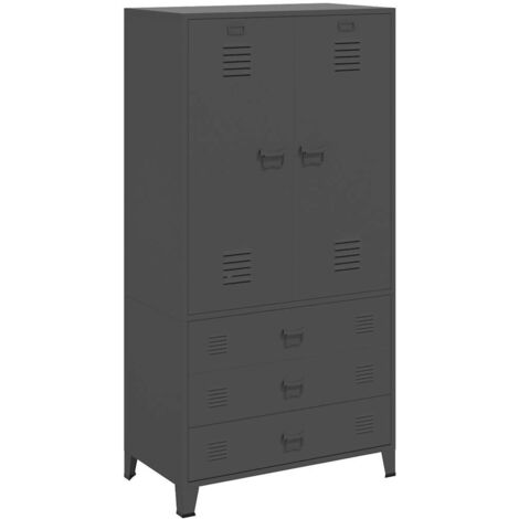 vidaXL Industrial Kleiderschrank Anthrazit 90x50x180 cm Metall