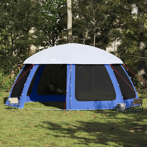 vidaXL Poolzelt mit abnehmbarem Überzelt Netzwänden Azurblau 612x612cm