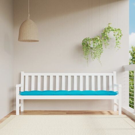 vidaXL Gartensitzkissen türkis 200x50x7 cm Stoff