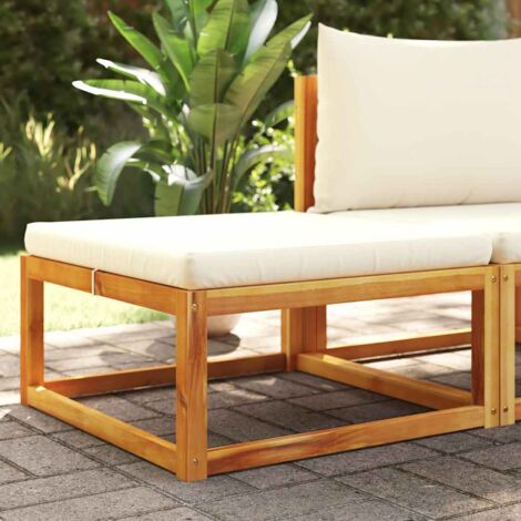 vidaXL Gartenhocker mit Kissen aus massivem Akazienholz