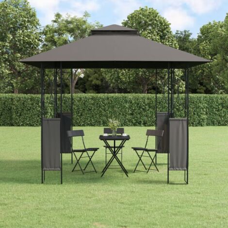 Pavillon mit Dach Anthrazit 300x300x270 cm Stahl vidaXL
