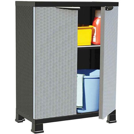 vidaXL Kunststoffschrank 68x39x92 cm Rattan-Design