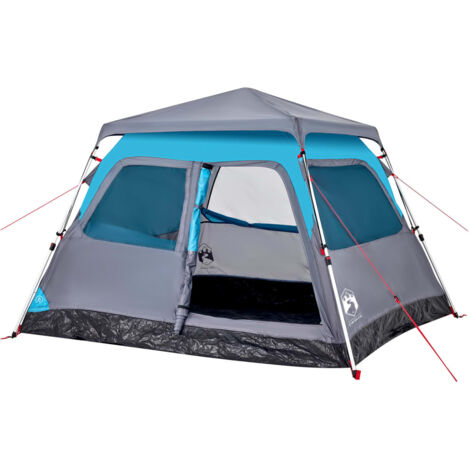 Groes Familienzelt Blau VidaXL Familienzelt Fr 9 Personen Mit Vorzelt -  Campingzelt Quick-Release System, Blau 190T Polyester, Gartenzelt